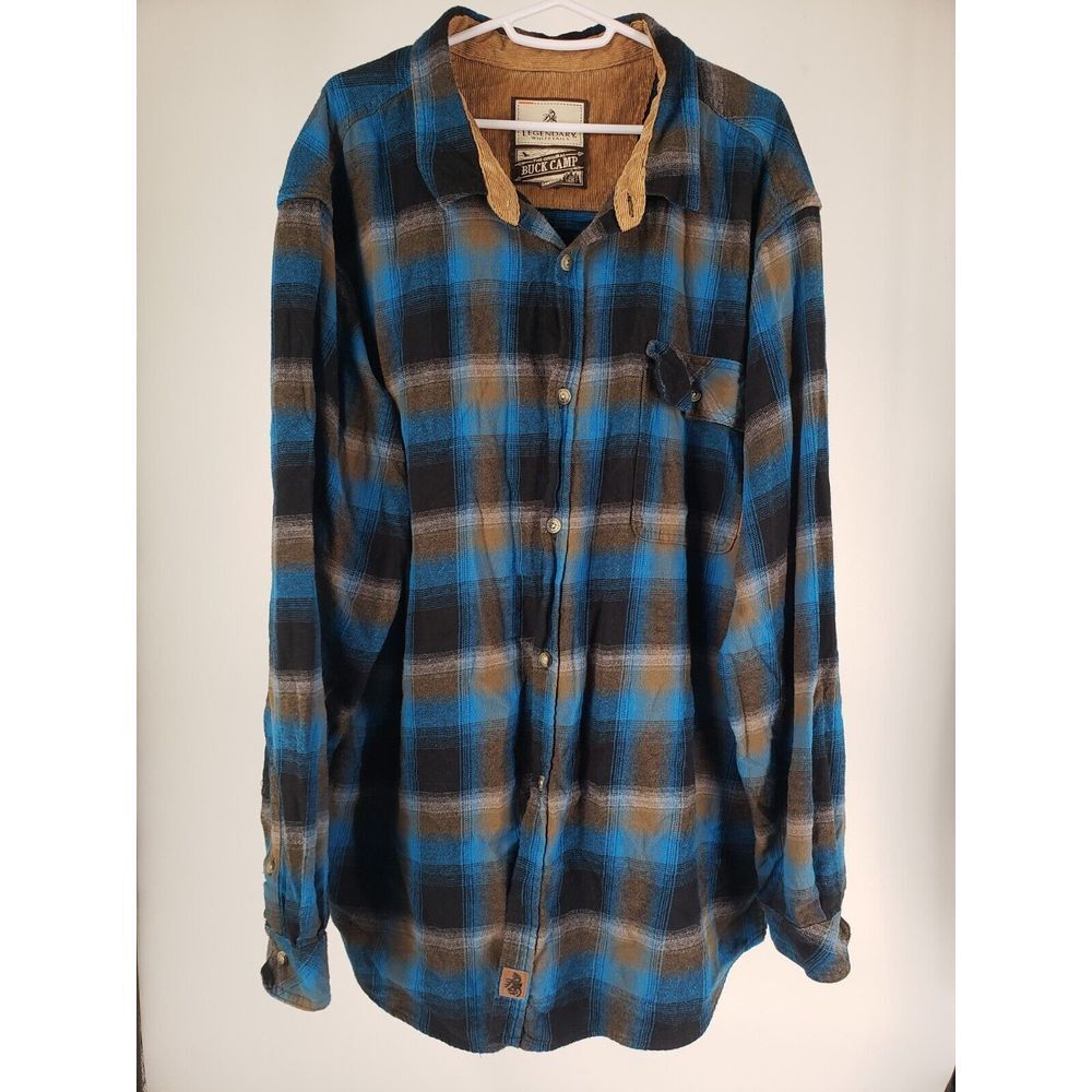 Legendary White Tails Buck Camp Size 2XT Long Sleeve Button Up Shirt Flannel